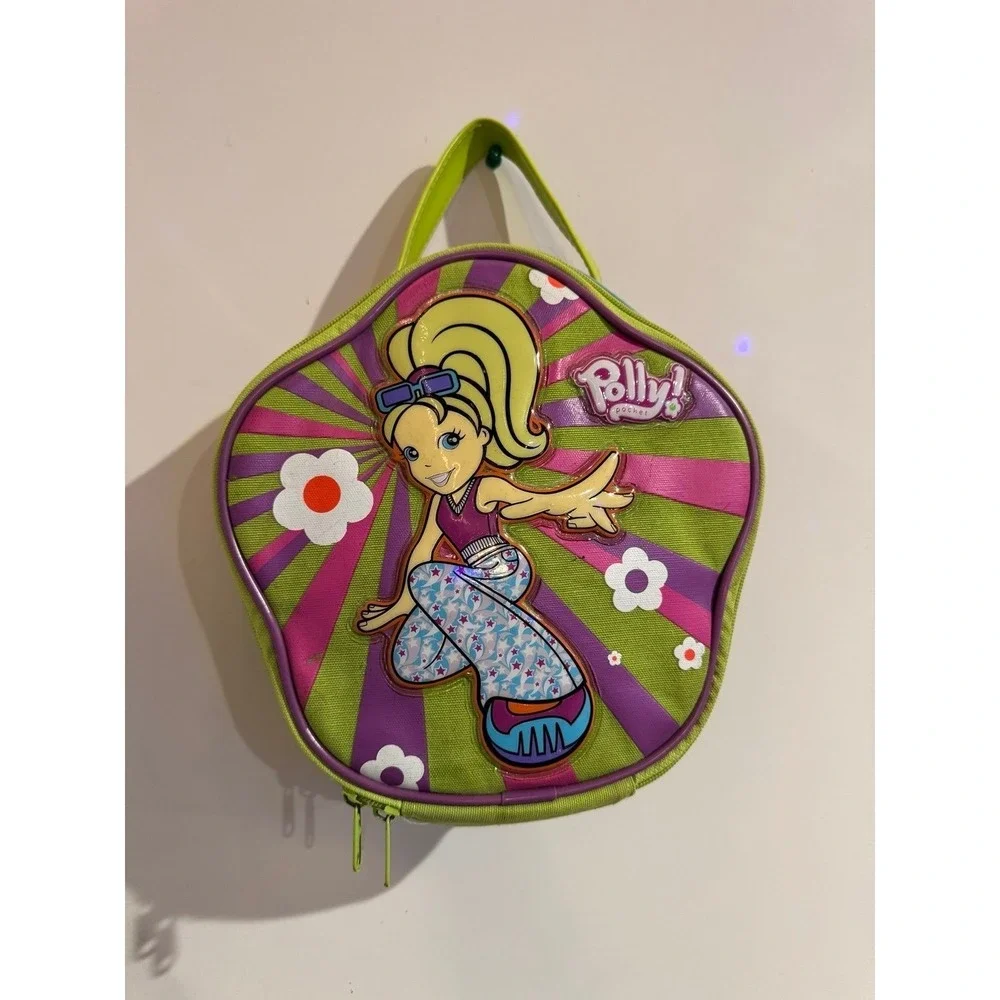 Vintage Y2K 2003 Polly Pocket Textured Graphic Zippered Carrying Case‎ Purse Bag